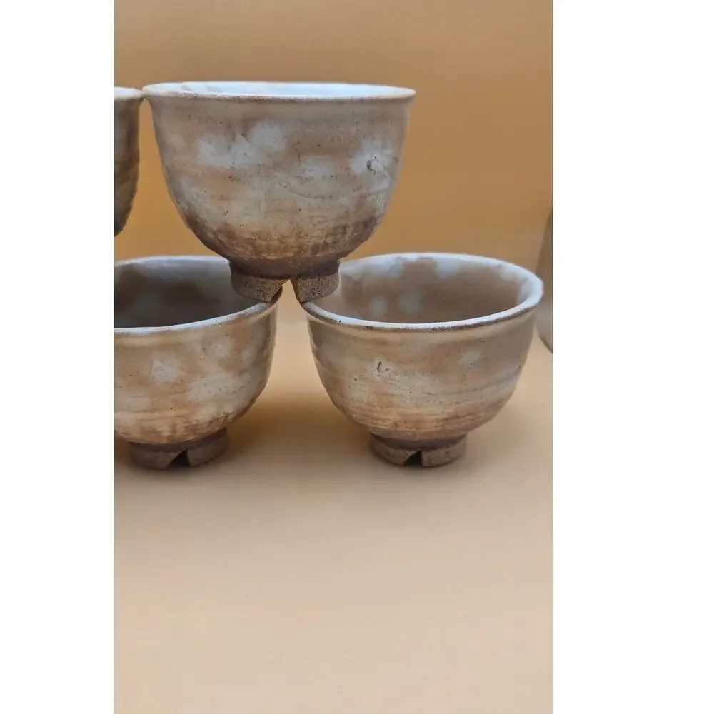 Hagi- Yaki Chawan Japanese Tea/Matcha/Coffee Bowl Cups Set of 5